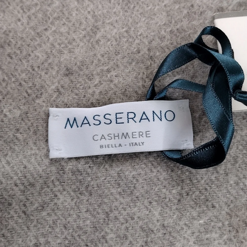 NWT Masserano Cashmere Sciarpa Biella Frange Scarf